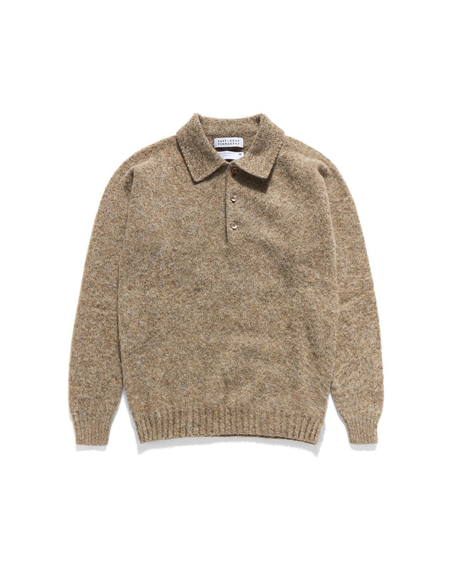 SHAGGY DOG POLO NECK SWEATER / MUSHROOM