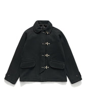 FIREMAN JACKET / ASHED BLACK MELTON WOOL