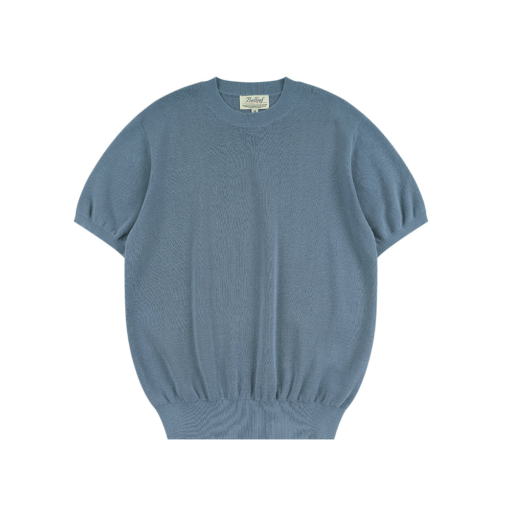 Essential Comfort Short Sleeve Round Knit Frozen