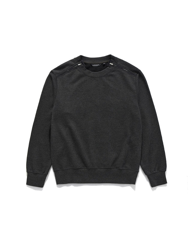 ARMY DOUBLE ZIP SWEAT SHIRTS / CHARCOAL