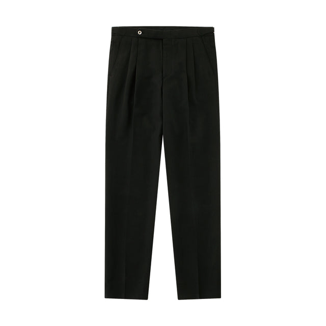 Essential Linen 2Pleats Easy chino (Black)