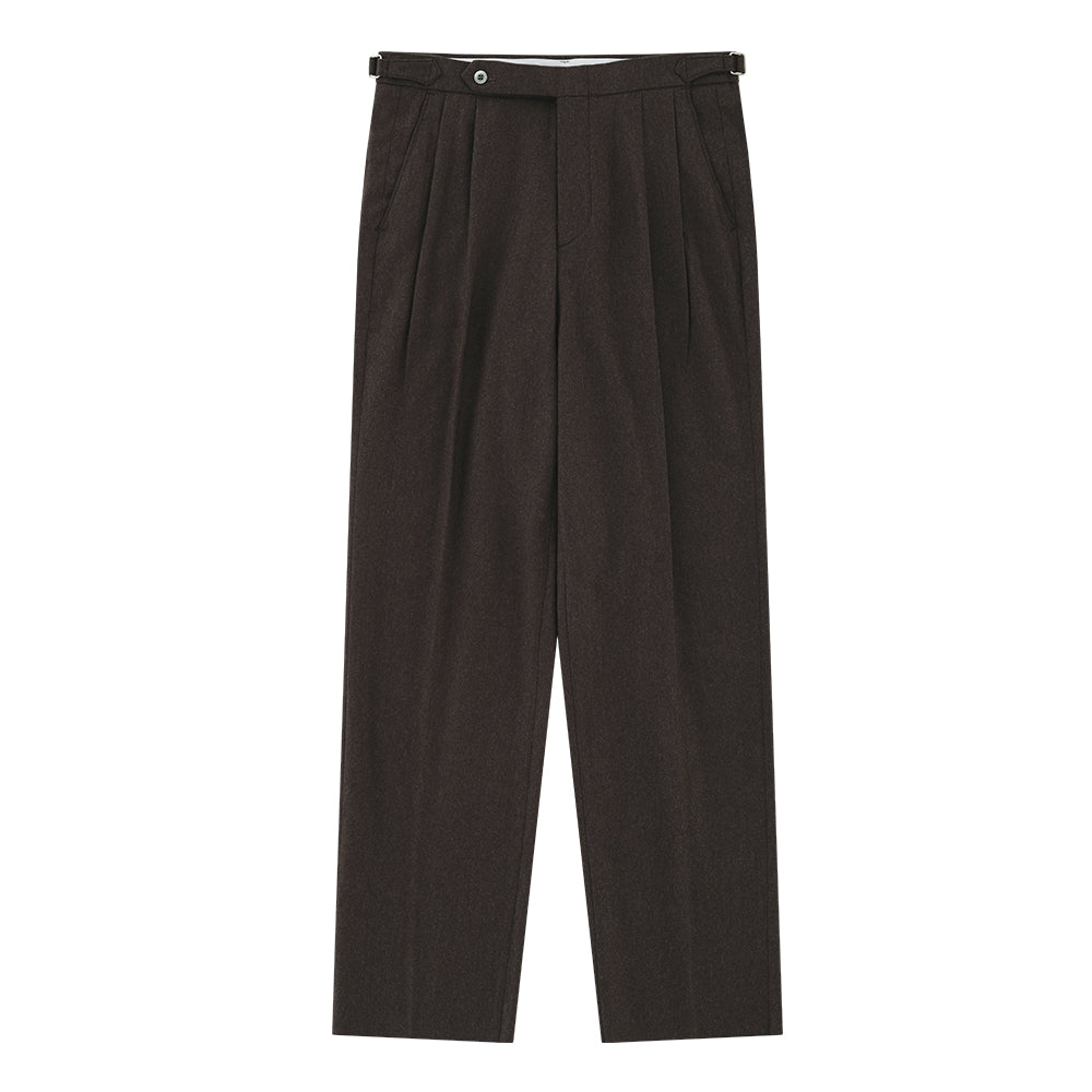 Wool Flannel Adjust Relaxed Pants