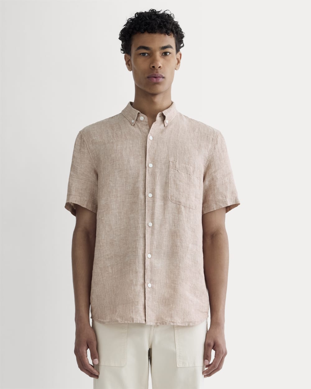 The Classic Short Sleeve Shirt In Linen Burlwood