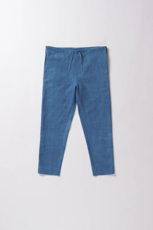 Medium Indigo Tapered trousers with Drawstring