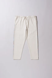 Ecru Tapered Trousers With Drawstring