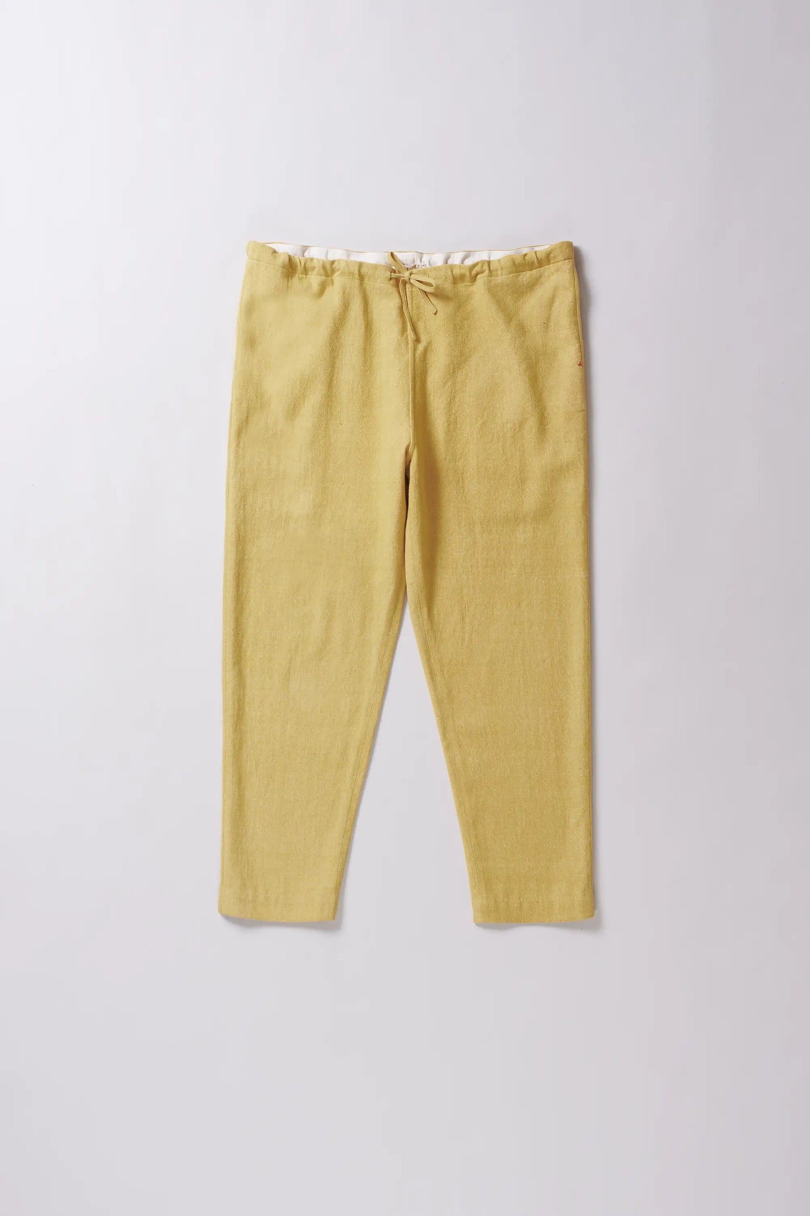 Ochre Yellow Tapered Trousers with Drawstring