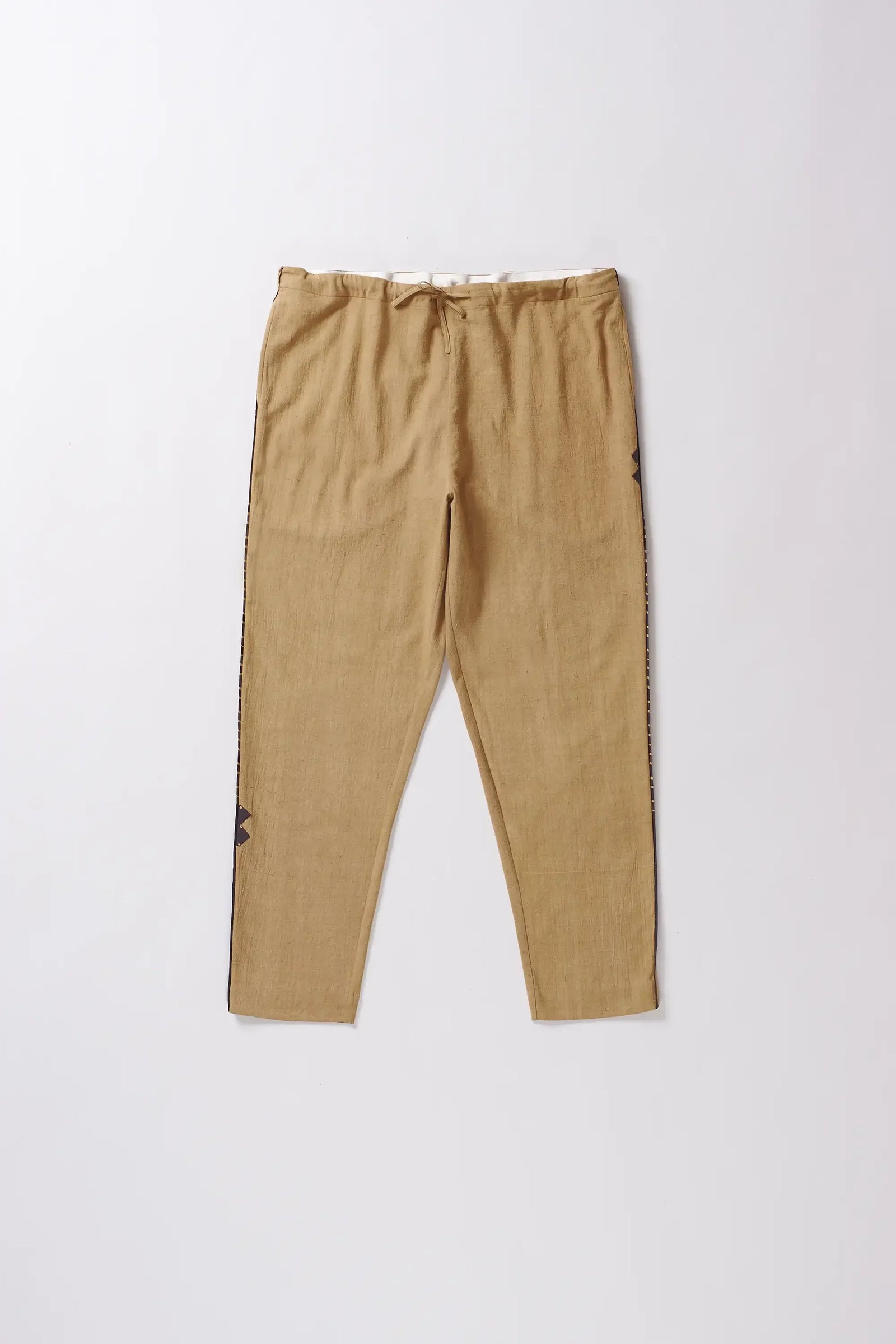 Mustard Yellow Tapered Trousers with Drawstring
