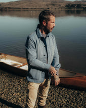 The Ojai Jacket in French Blue Herringbone