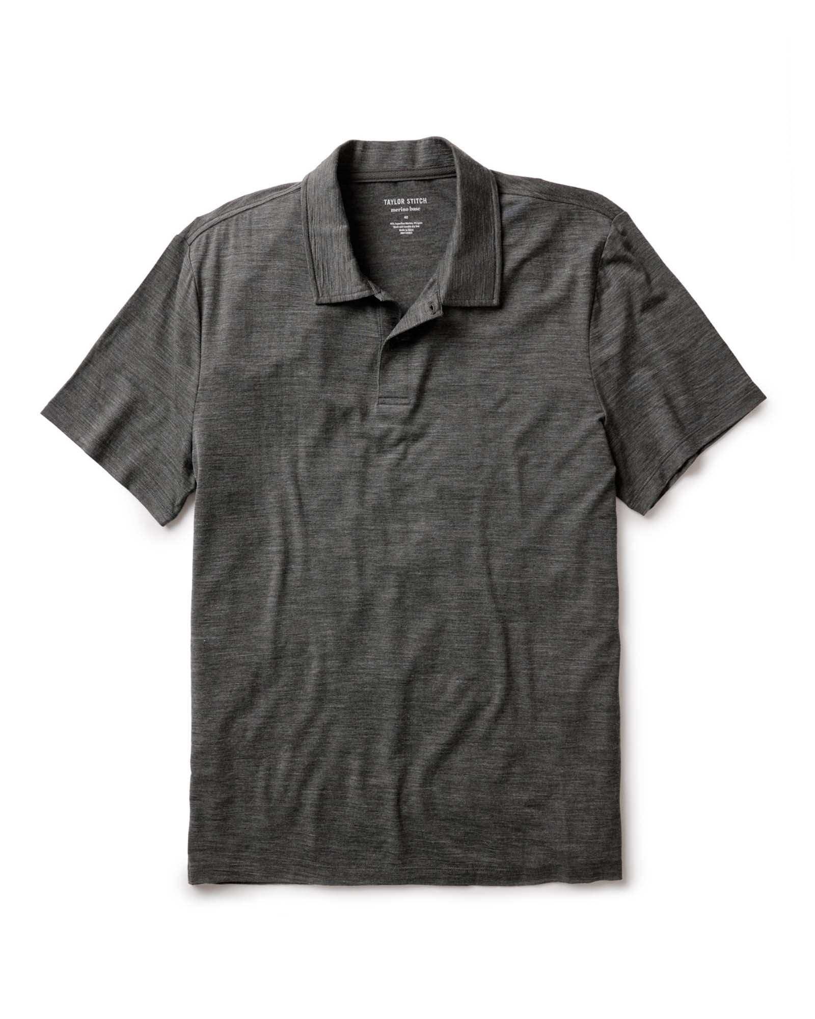 The Merino Polo In Heather Army