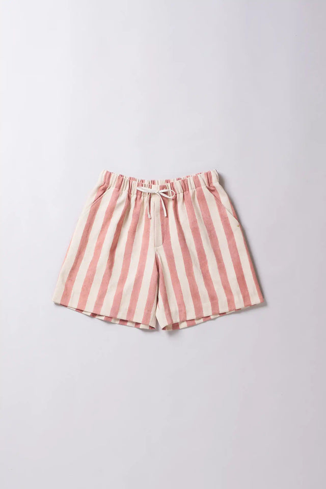Pink Wood Shorts with Drawstring