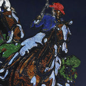 Equestrian Motif Silk Neckerchief 65 X 65cm