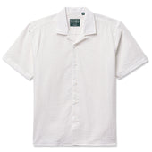 White Seersucker Camp Shirt