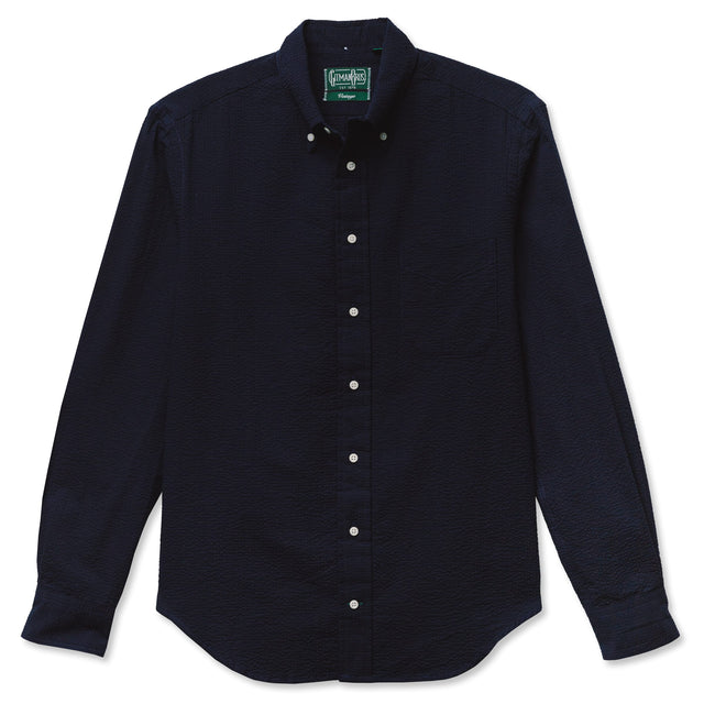 Navy Overdye Seersucker