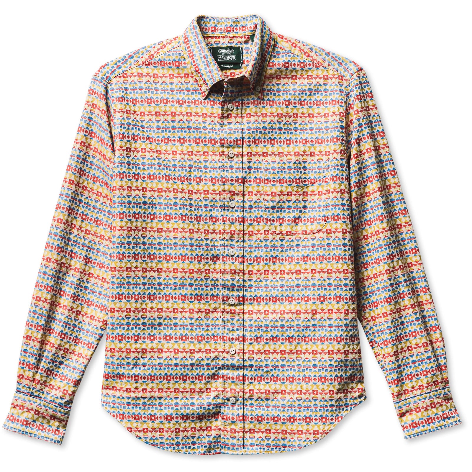 Alexander Girard Crimson Ochre Woven Brocade