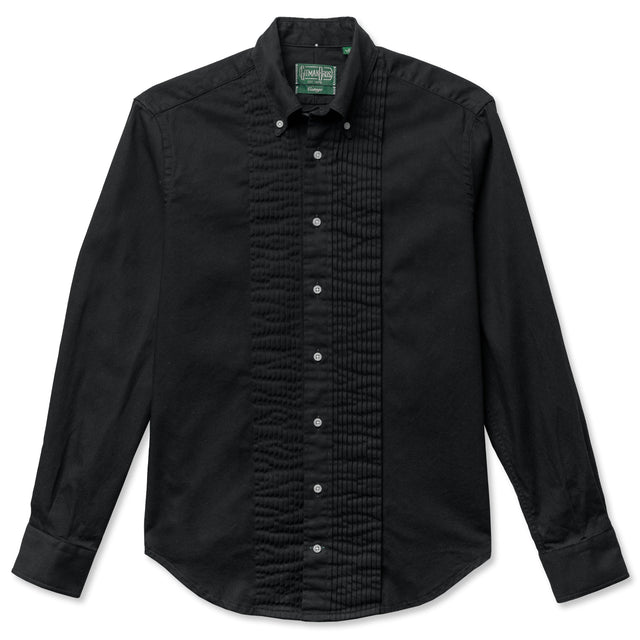 Black Overdye Oxford Tuxedo Shirt