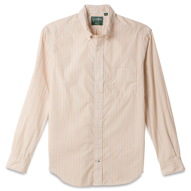 Orange Striped Japanese Poplin