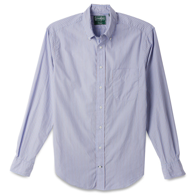Blue Striped Japanese Poplin