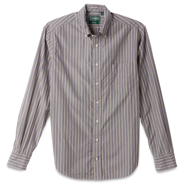 Navy Striped Japanese Poplin