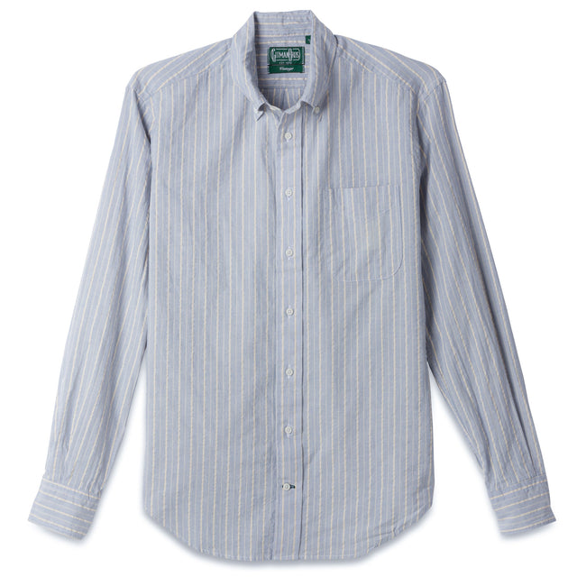 Blue Organic Cotton Dobby Stripe