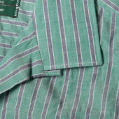 Green Awning Stripe Camp Shirt