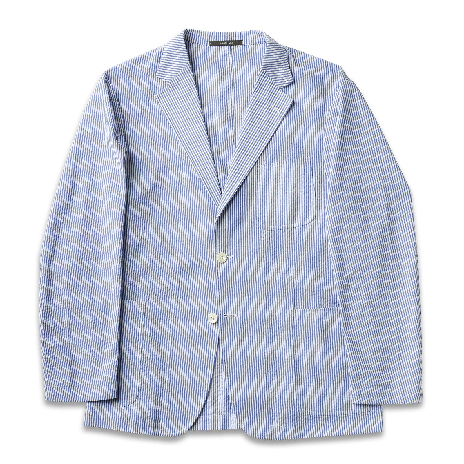 Stripe Seersucker Simple Jacket