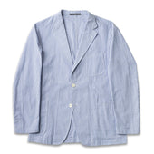 Blue Stripe Seersucker Simple Jacket