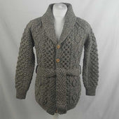 6N Long Shawl Collar Cardigan with Belt in 100% Pure New Wool