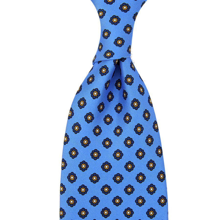 Shibumi Flower Printed Silk Tie Willow Hand Rolled