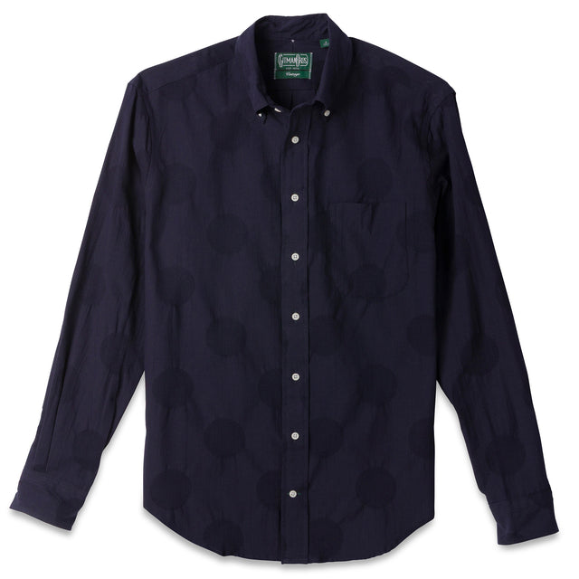 Navy Dobby Dot