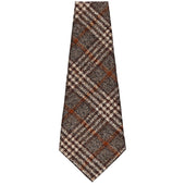 Vintage Checked Wool Bespoke Tie Brown Beige