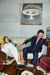 Umberto Trousers In Wool Pinstripe