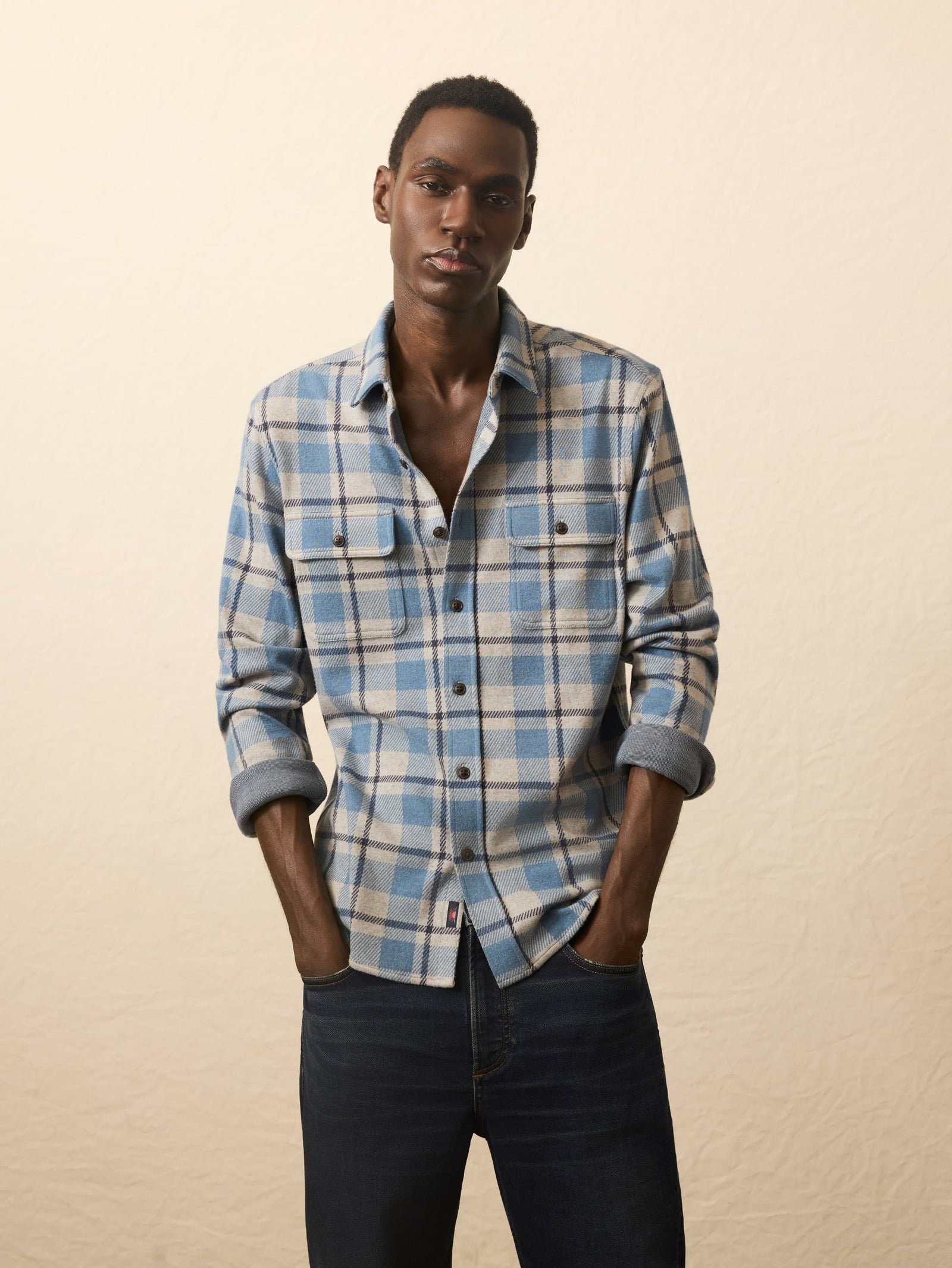 Legend™ Sweater Shirt - Overcast Ocean Plaid