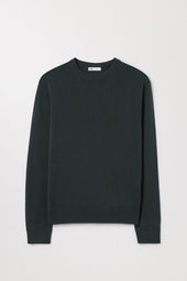 Dark Green Merino Sweater Fine Wool Crewneck Asket