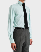 Chemise Col Large Boutonn En Pinpoint De Coton Menthe