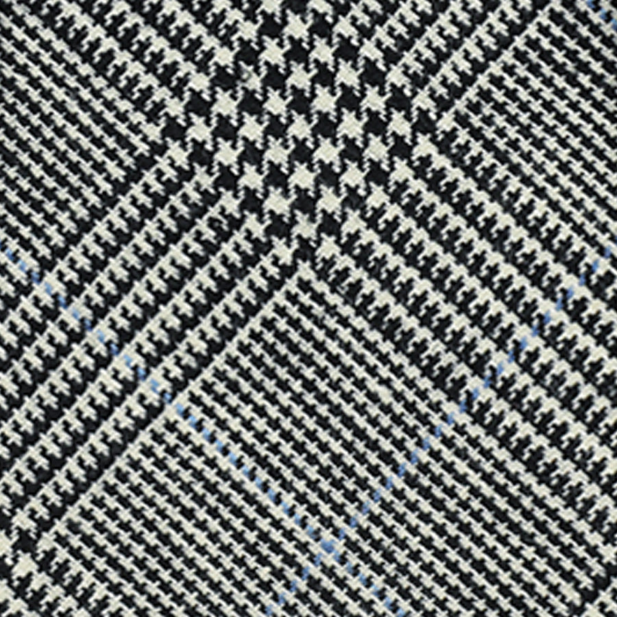 Abraham Moon Pow Check Bespoke Wool Linen Tie Grey
