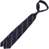 Striped Grossa Grenadine Silk Tie Berry