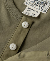 Vintage Short Sleeve Henley T-Shirt - Olive
