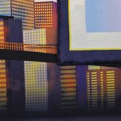 New York Travel Poster Silk Pocket Square 40x40cm