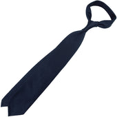 Plain Repp Silk Tie Midnight Hand Rolled