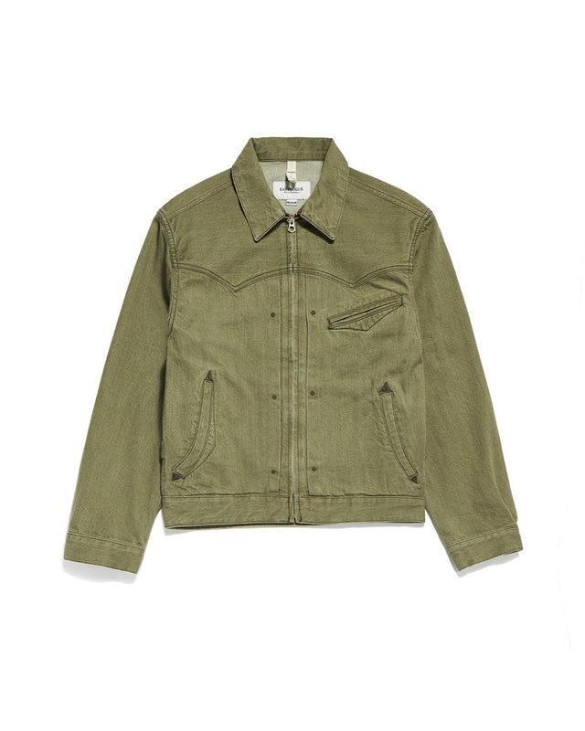 WESTERN TRUCKER JACKET / OLIVE DENIM