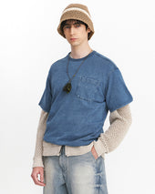 Naval Embroidery T Shirts Washed