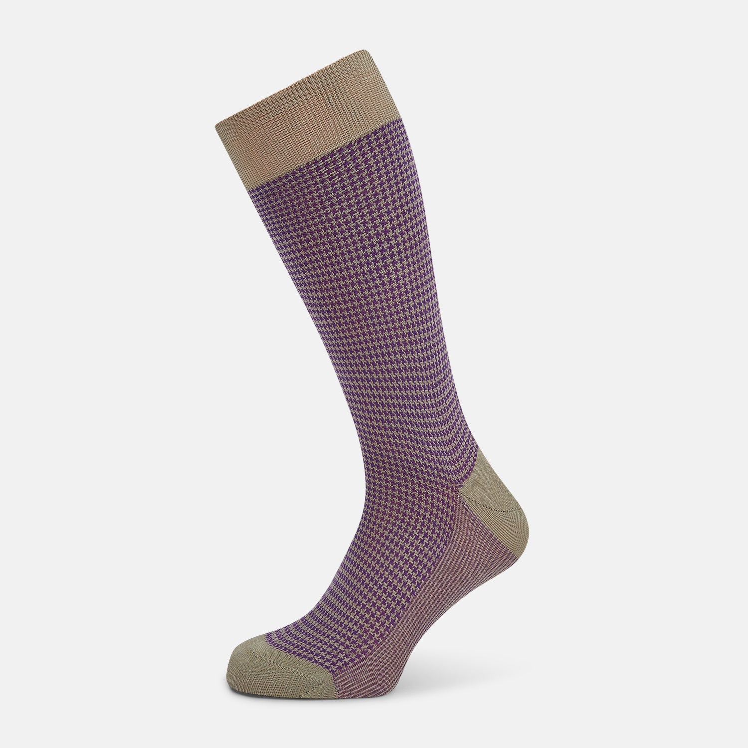 Concrete Houndstooth Mid Length Socks