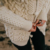 6c Hooded Cardigan 100 Aran Mellow
