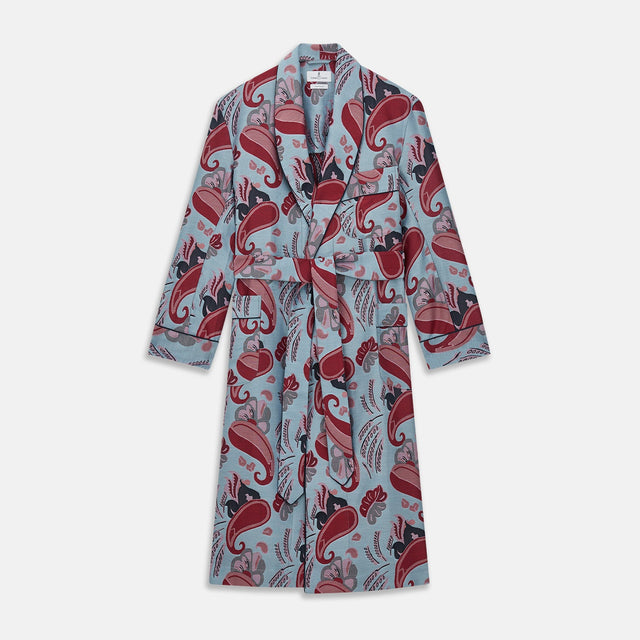 Blue Paisley Pattern Cotton Arnold Gown