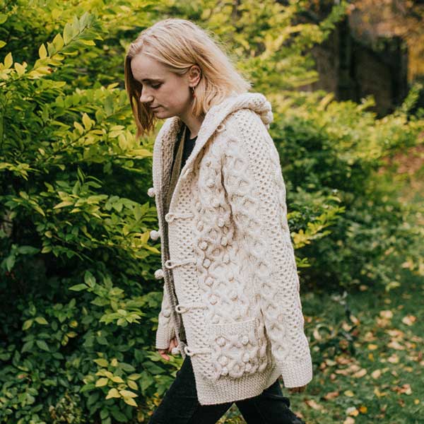 6c Hooded Cardigan 100 Aran Mellow