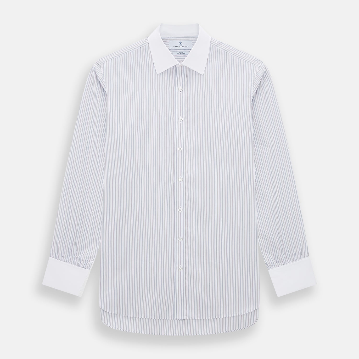 Multicoloured Music Stripe Shirt with Contrast Collar and Double Cuffs