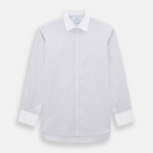 Multicoloured Music Stripe Shirt with Contrast Collar and Double Cuffs
