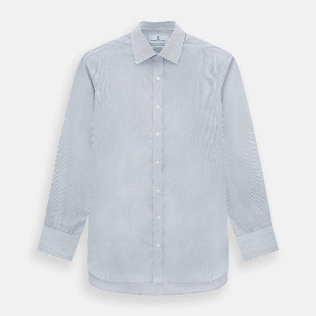 Navy and White Ticking Stripe Mayfair Shirt