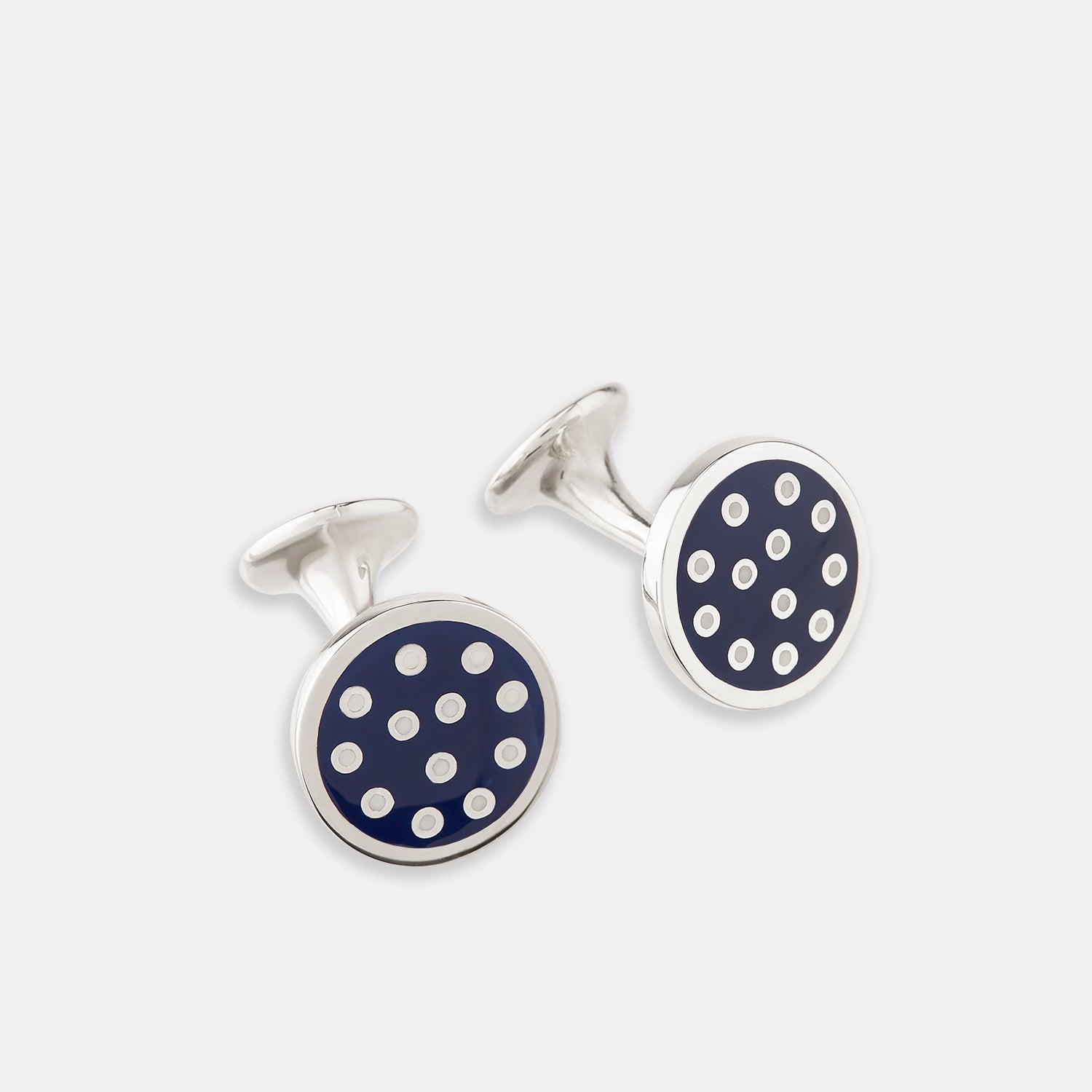 Spotted Circle Enamel Cufflinks