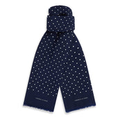 And White Spotted Silk Scarf